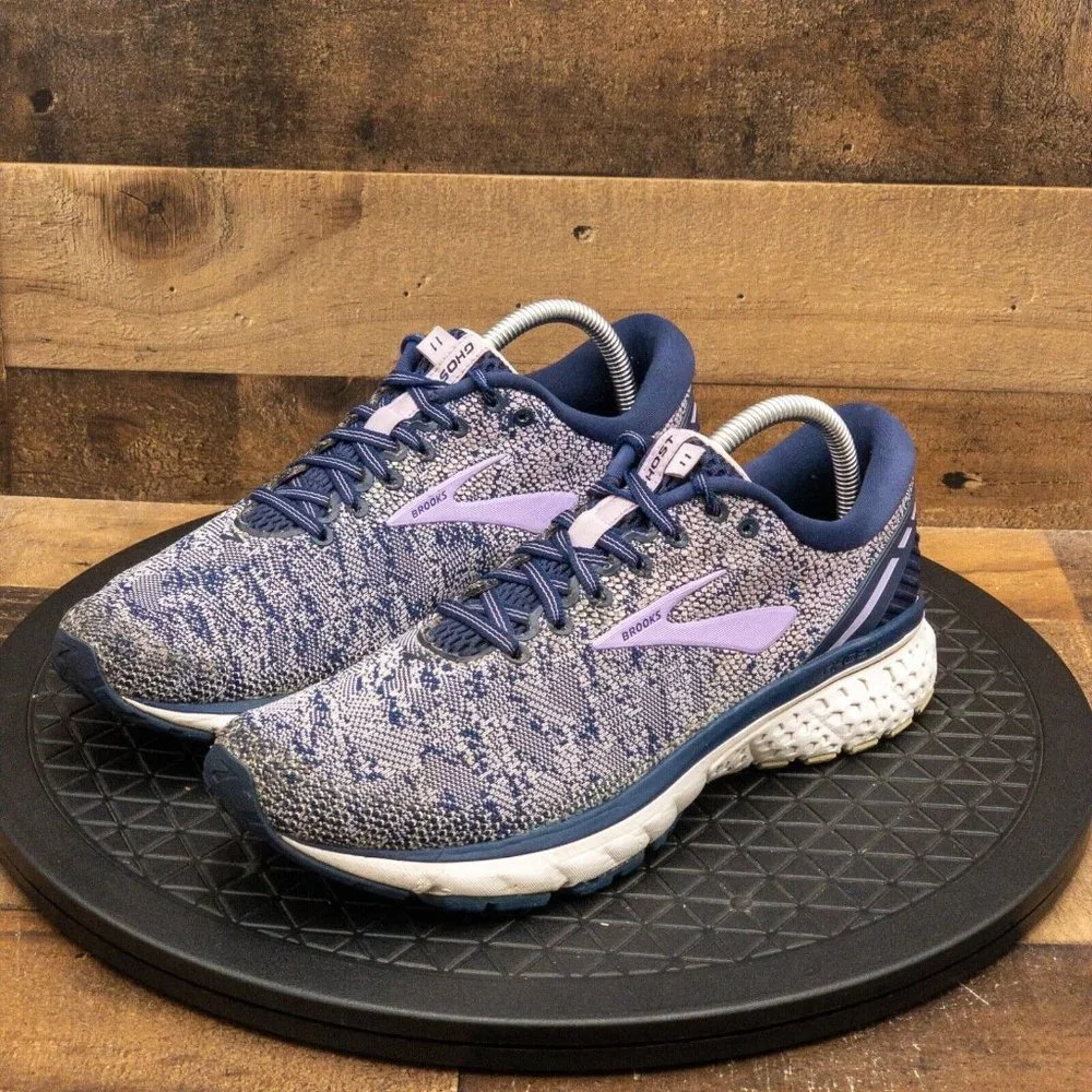 BROOKS GHOST 11 WOMENS ATHLETIC SHOES RUNNING WALKING GYM BLUE PURPLE SIZE 10B